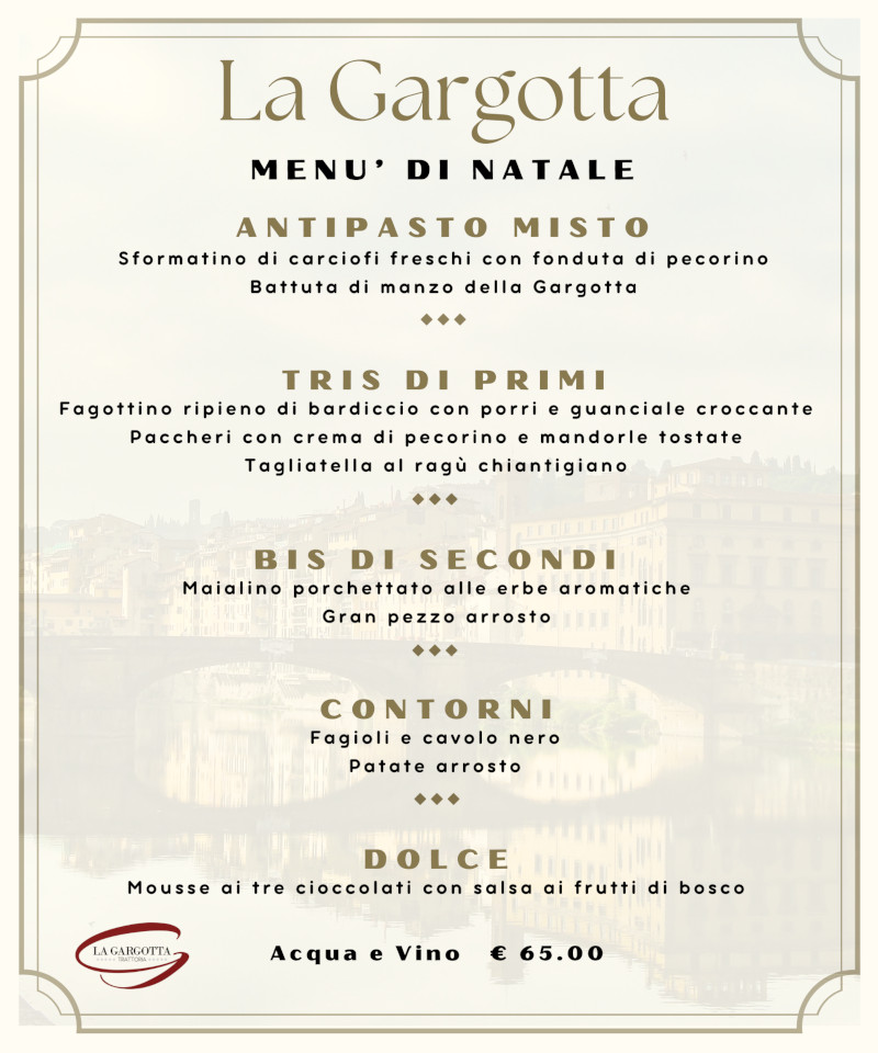 Menù Trattoria La Gargotta